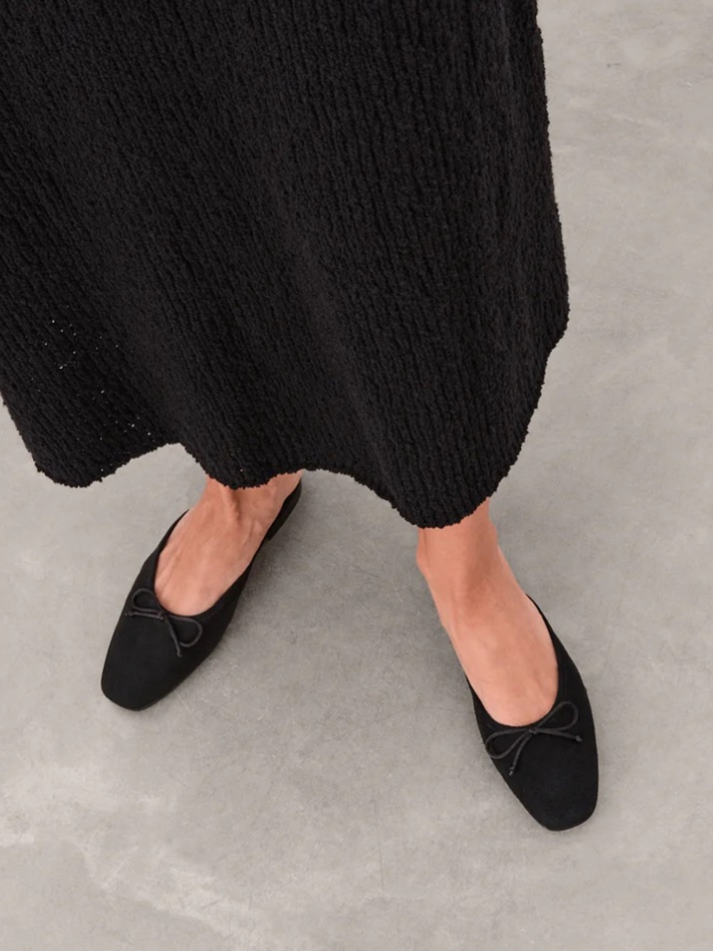 Flattery malva black suede ballet flat slides in 38